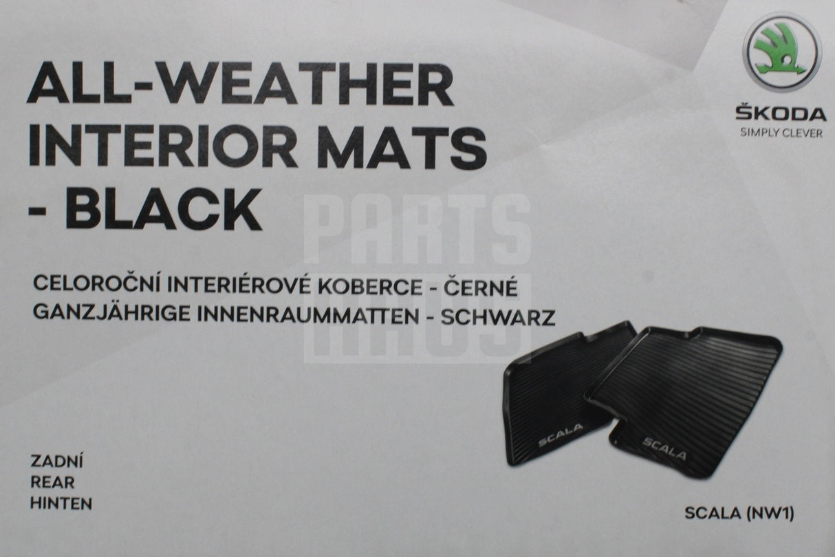 Skoda Scala 2019-on rear all weather rubber floor mats 657061512