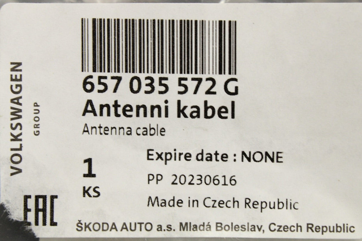 Skoda Kamiq Scala 2019-on aerial wiring 657035572G