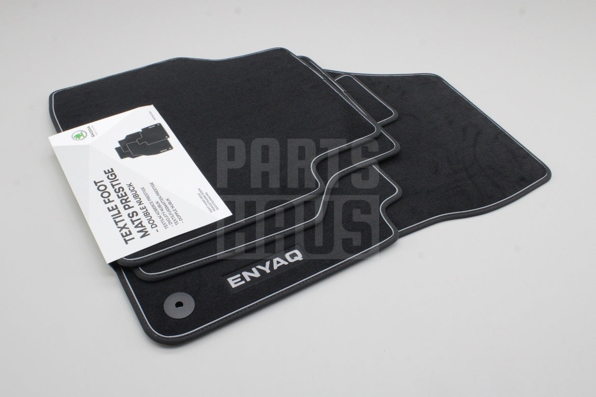 Skoda Enyaq 2021-on RHD prestige textile floor mats set 5LG061270A