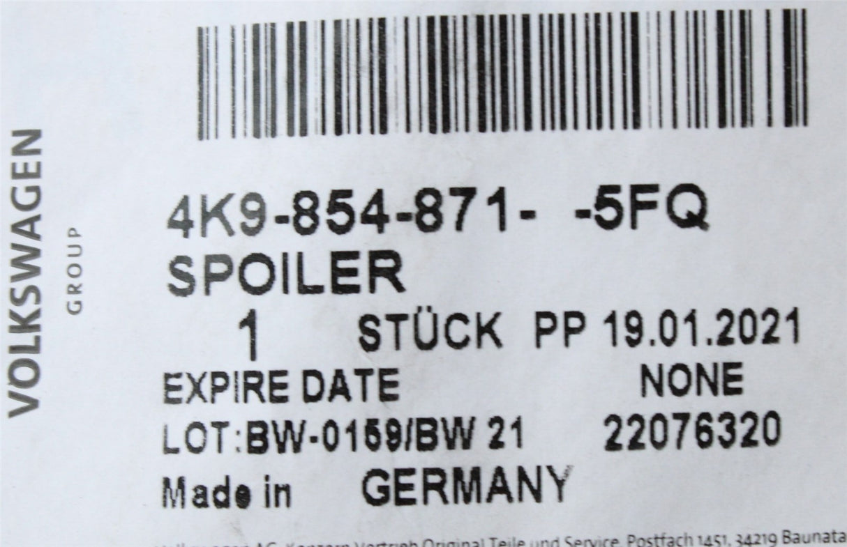 Audi A6 S6 RS6 Avant 2019-on rear boot lid spoiler (left) 4K9854871 5FQ
