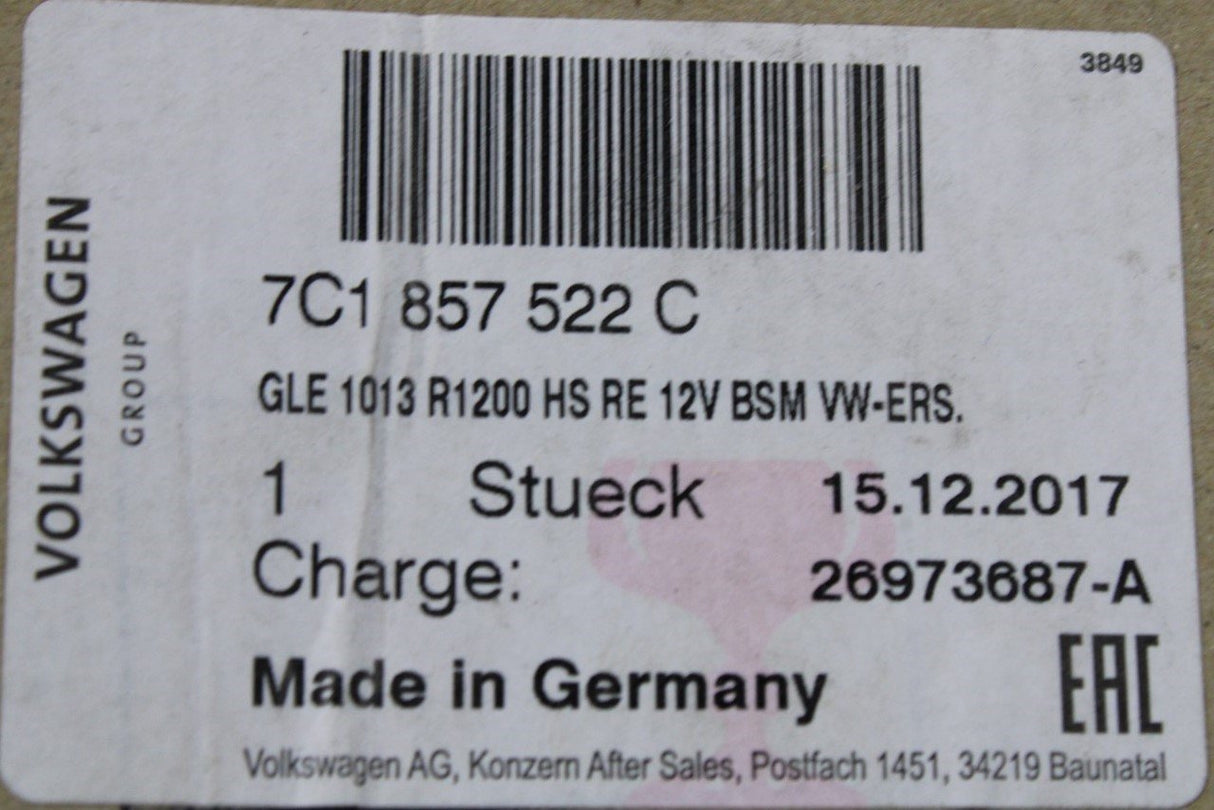 VW Crafter 2017-on wing mirror glass (right) 7C1857522C