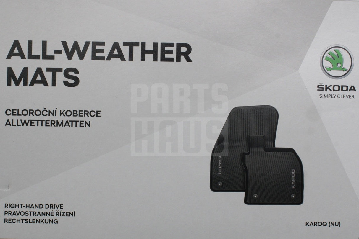 Skoda Karoq 18-on RHD all weather floor mats set 57C061502A / 57A061512A