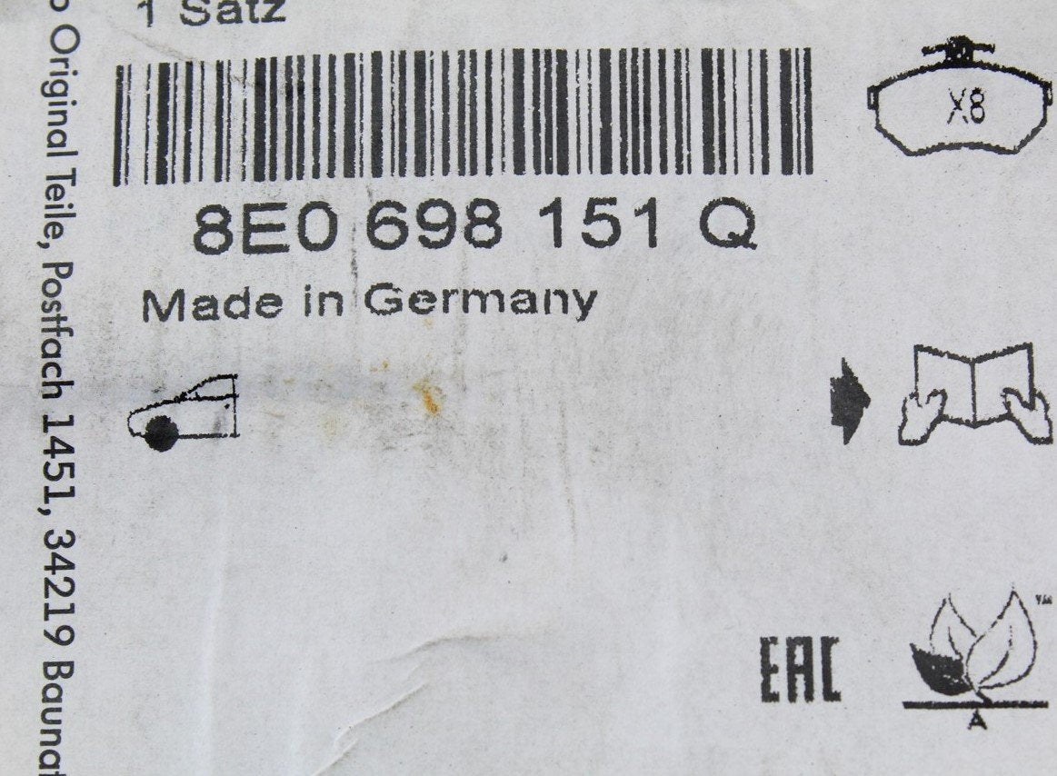 Audi RS4 B7 2006-08 Front brake pads 365x34mm (x8) 8E0698151Q