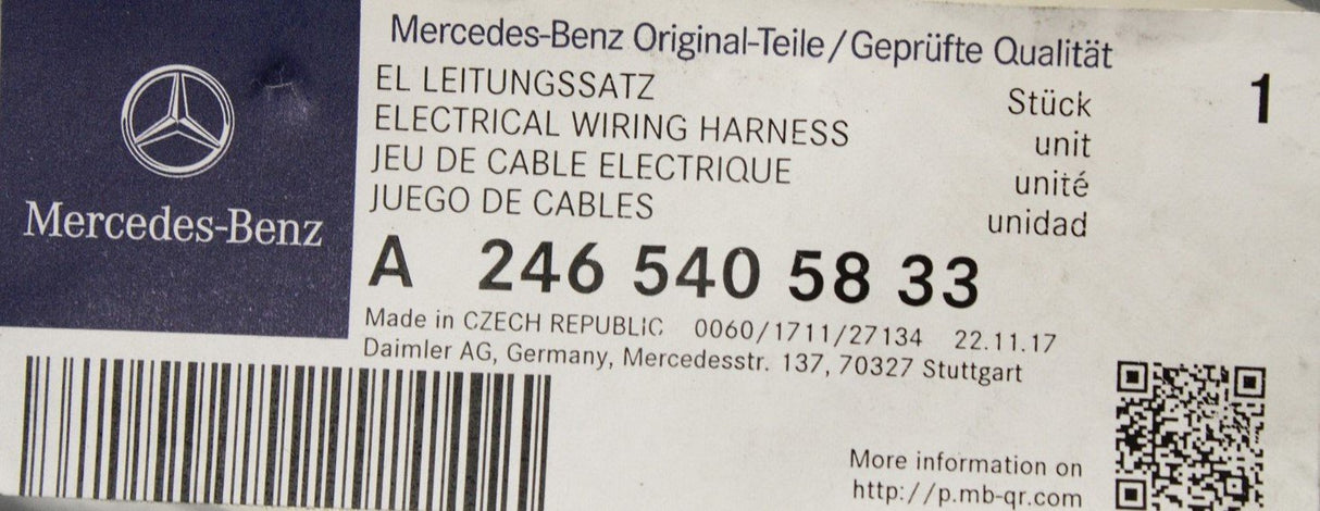 Mercedes-Benz CLA starter motor wiring harness A2465405833