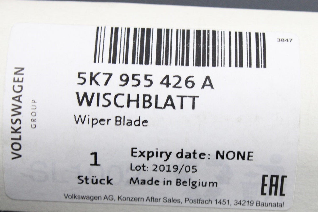 VW Golf Cabriolet 2012-2016 aero wiper blade (front right) 5K7955426A