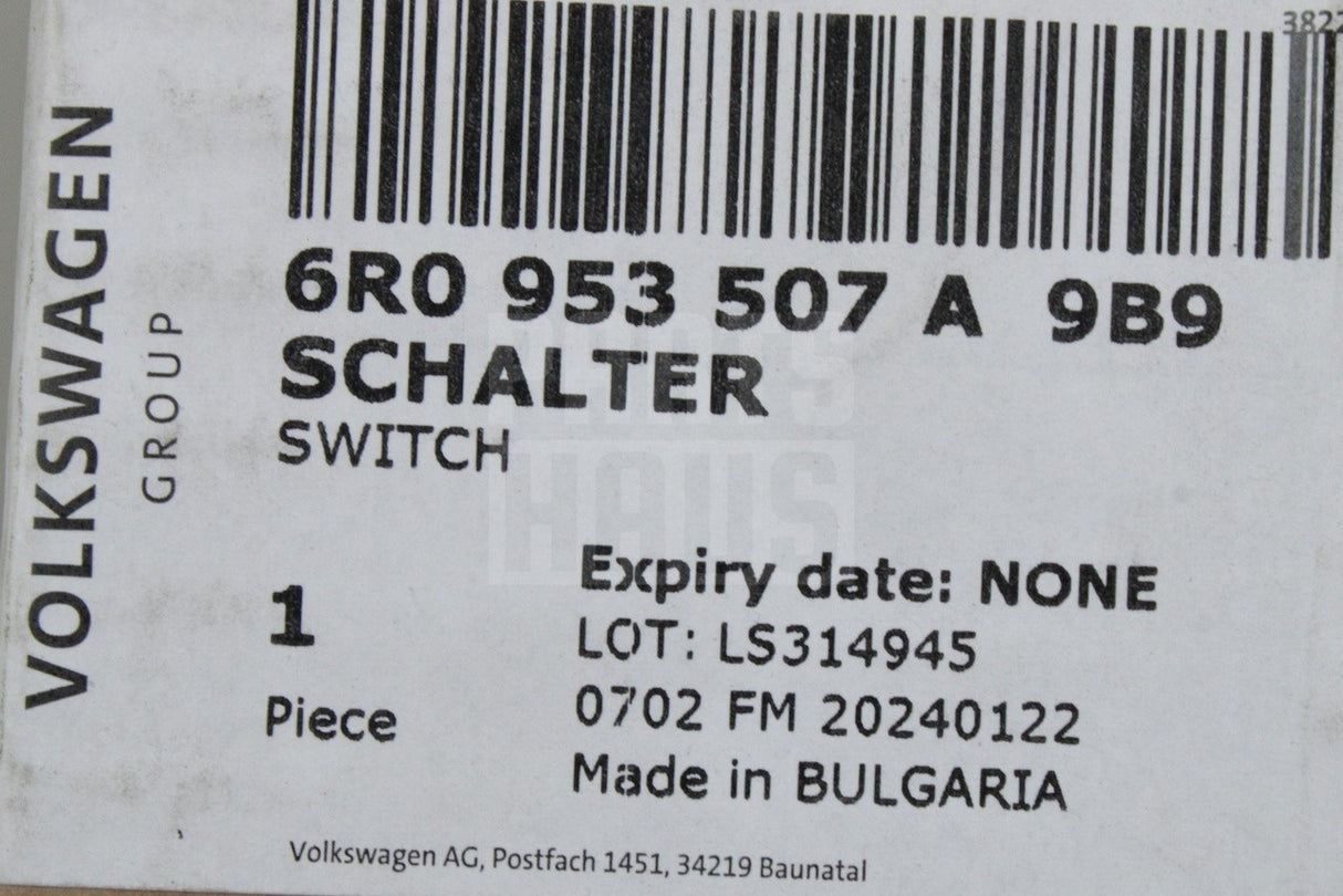 VW Polo 6R Transporter T5.1 12-15 indicator wiper stalks 6R0953507A 9B9
