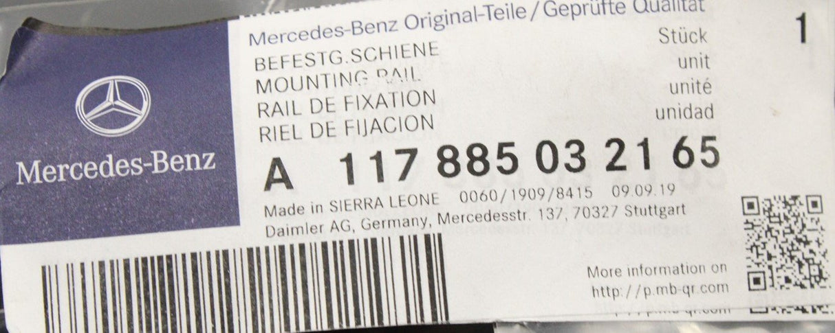 Mercedes-Benz CLA rear bumper mounting rail (left) A117885032165