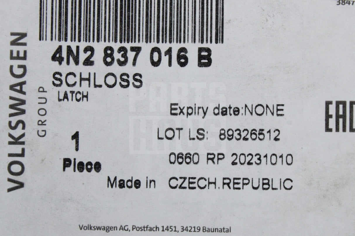 Audi A8 S8 2018-on RHD drivers front door lock (right) 4N2837016B