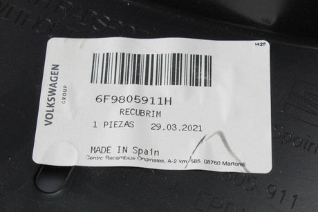 SEAT Arona 2018- Front left inner wheel arch liner 6F9805911H
