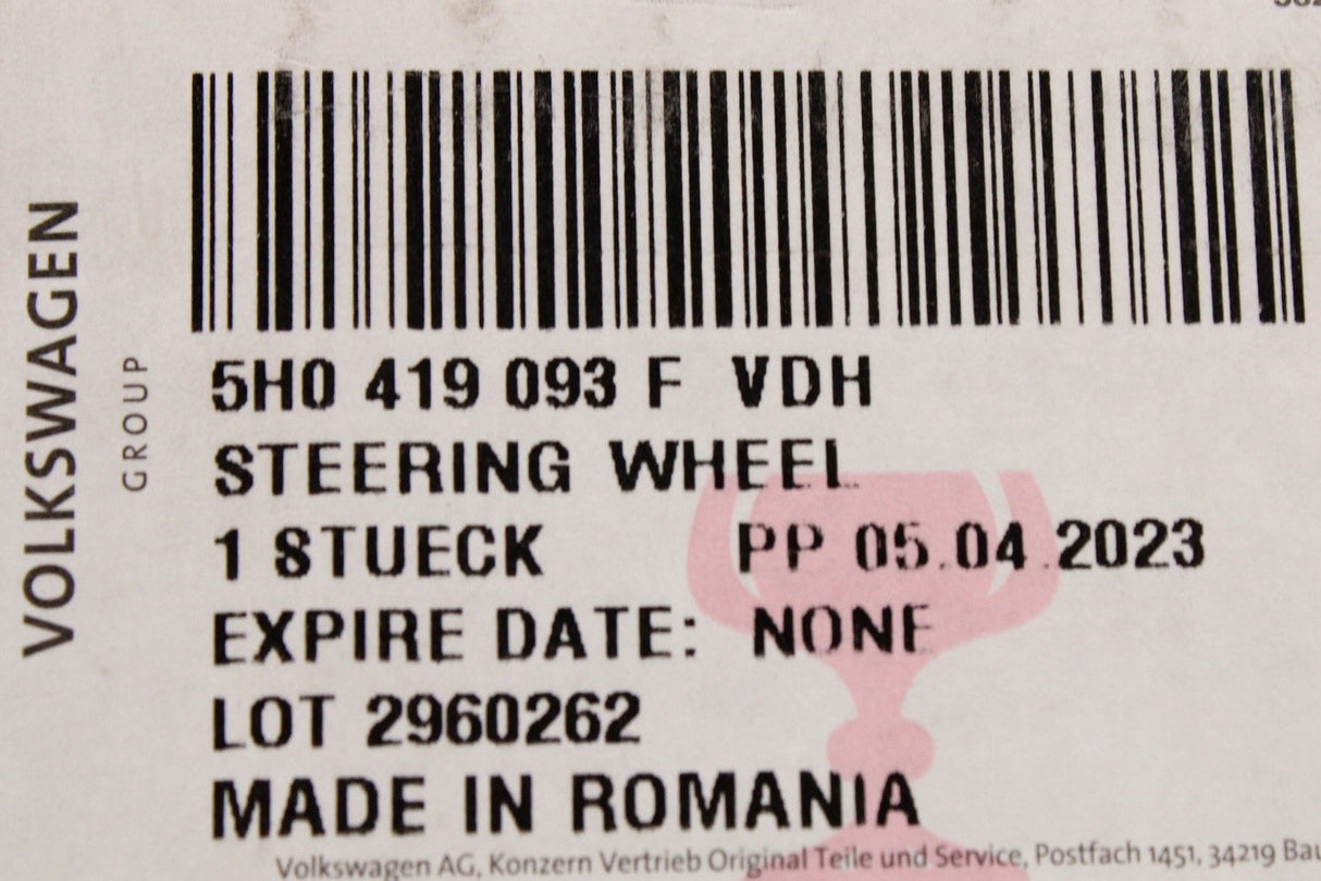 VW Golf MK8 2020-on leather steering wheel (manual) 5H0419093F VDH
