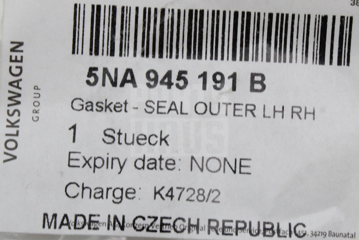 VW Tiguan 2016-24 rear outer tail light gasket seal 5NA945191B