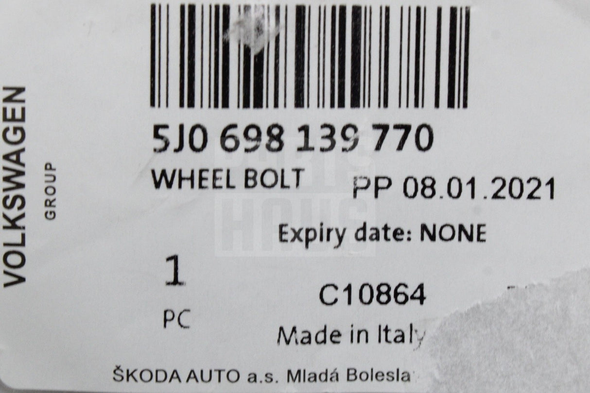 Skoda locking wheel nut and key (770) 5J0698139 770
