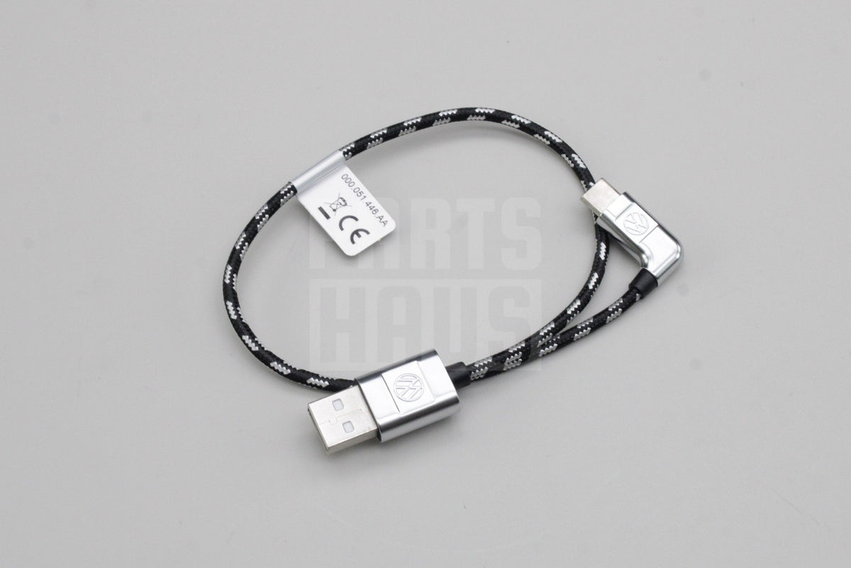 VW Volkswagen USB-A to USB-C braided media in cable (30cm) 000051446AJ