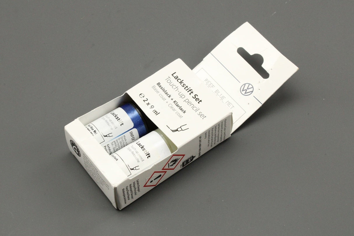 VW touch up paint set Reef Blue metallic LB5K (x2 9ml) LST0M2B5K