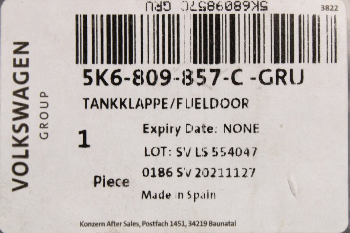 VW Golf MK6 2009-2013 fuel filler flap (primed) 5K6809857C GRU