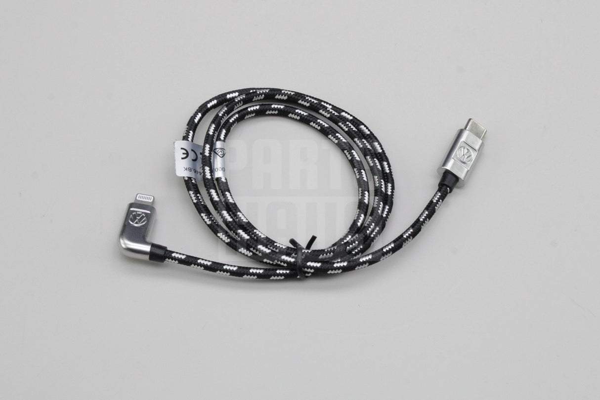 VW Volkswagen USB-C to Apple Lightning iPhone cable 30cm 000051446BK