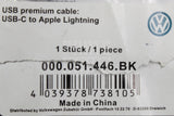 VW Volkswagen USB-C to Apple Lightning iPhone cable 30cm 000051446BK