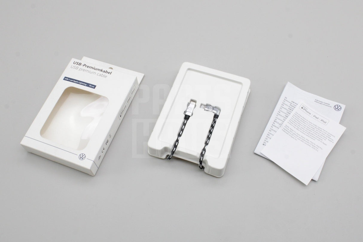 VW Volkswagen USB-C to Apple Lightning iPhone cable 70cm 000051446BB