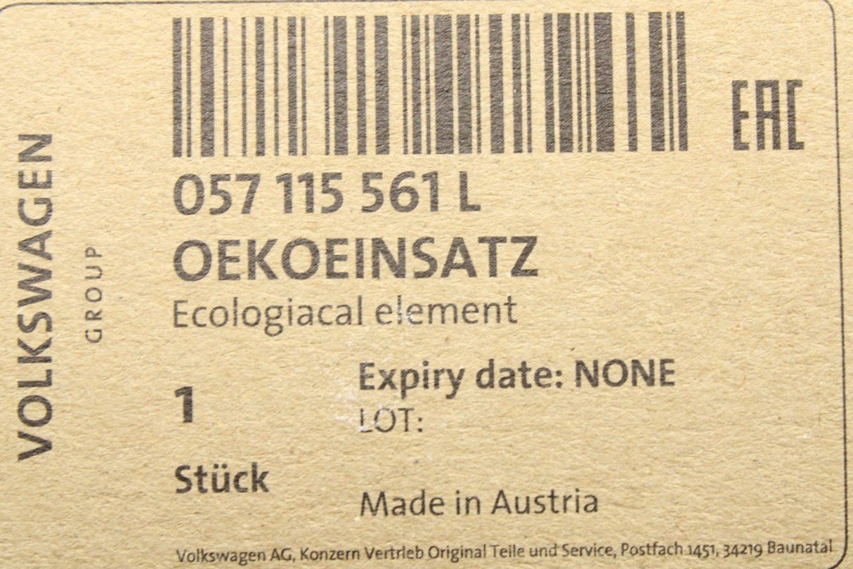 VW Touareg Audi A4 A6 A8 Q7 03-10 oil filter (2.7 3.0 TDI) 057115561L