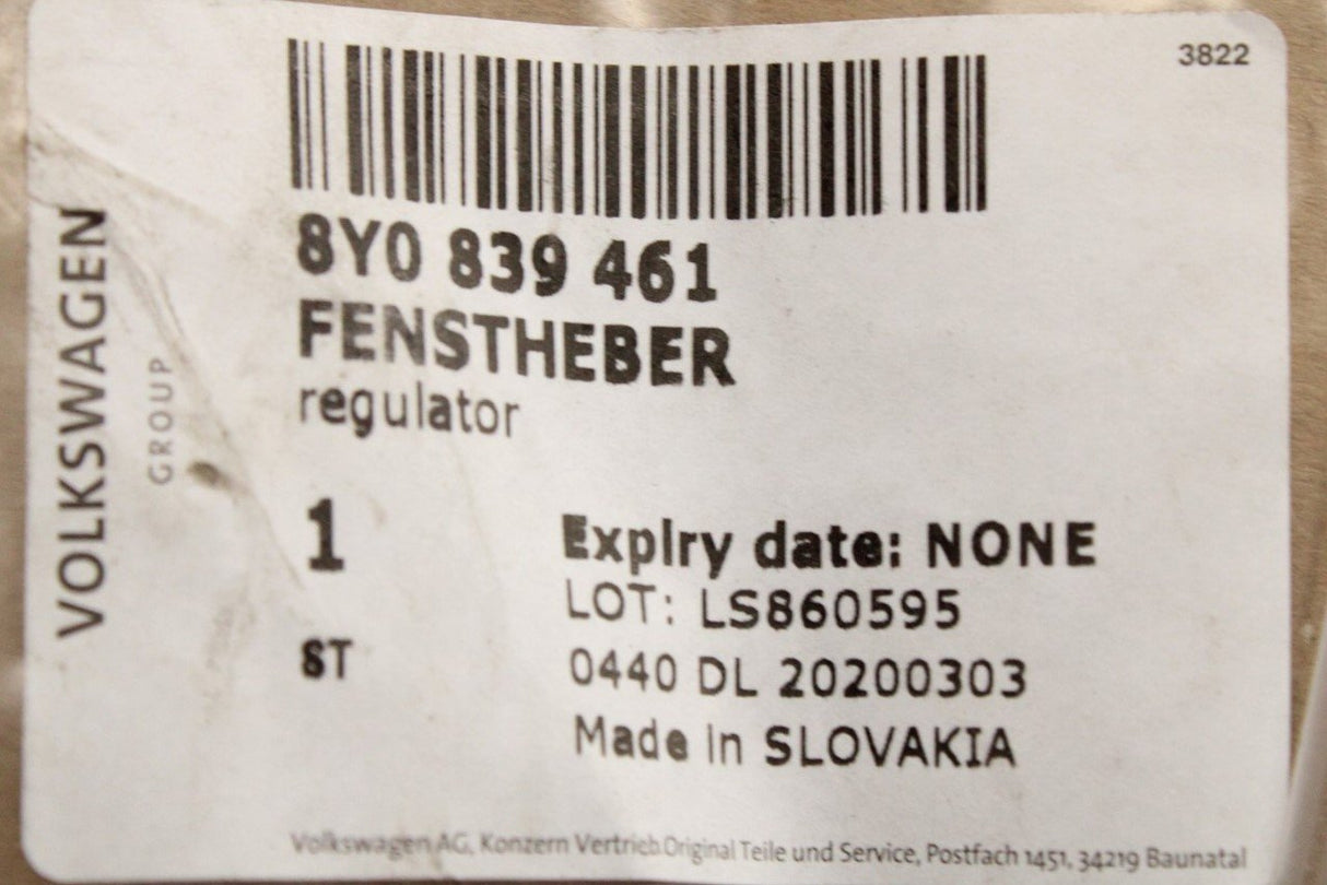 Audi A3 2020-on window regulator (rear left) 8Y0839461