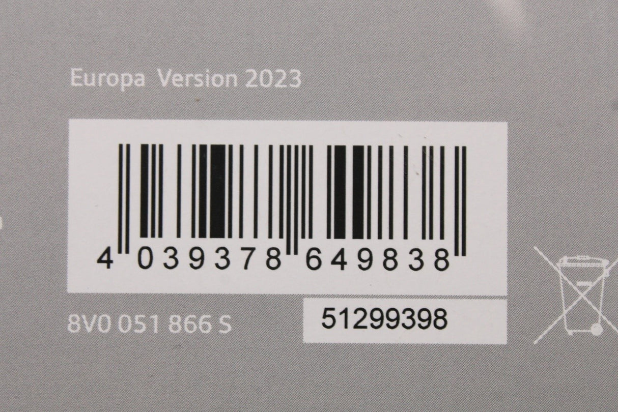 Audi A3 S3 RS3 8V 2013-2016 navigation document europe 8V0051866S