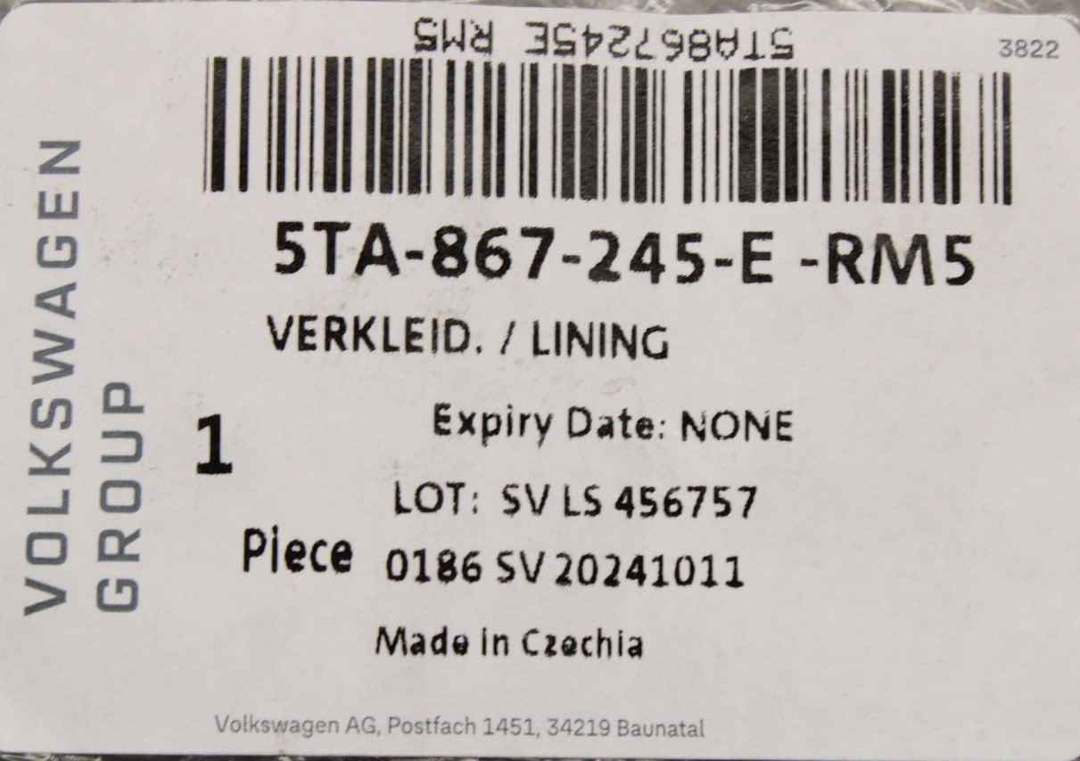 VW Touran 2016-on d-pillar trim (upper left) 5TA867245E RM5