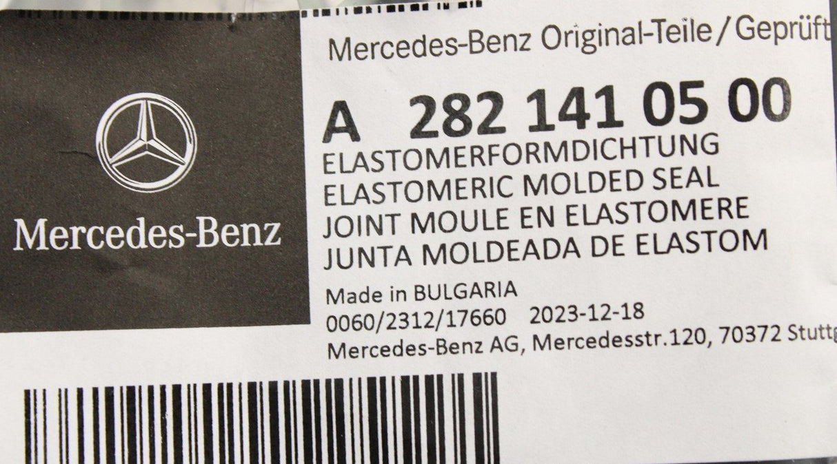 Mercedes-Benz elastomeric moulded rubber seal A2821410500