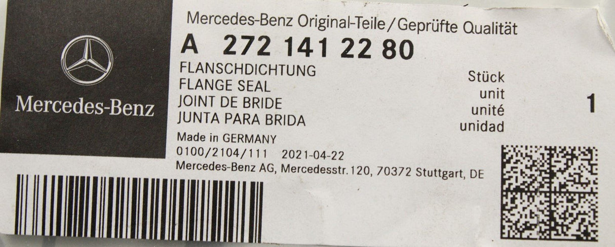 Mercedes-Benz intake manifold seal (left) A2721412280