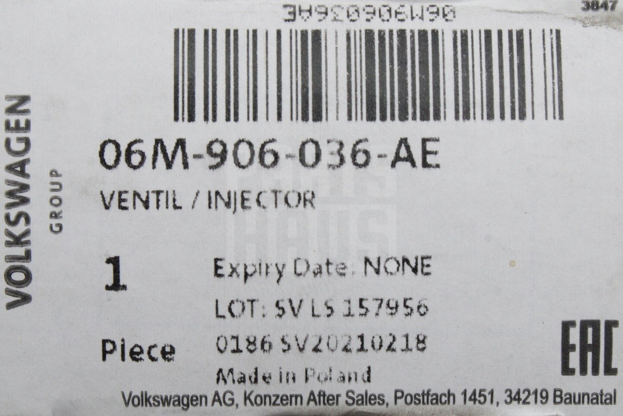 VW Touareg Audi A6 S6 A7 Q7 Q8 3.0 TFSI fuel injector (x1) 06M906036AE