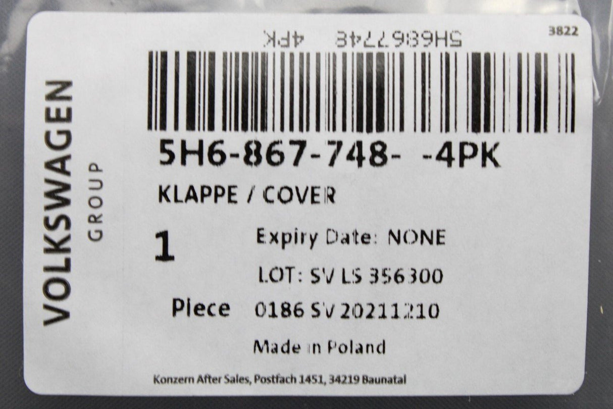 VW Golf MK8 2020-on rear light inspection cover (right) 5H6867748 4PK