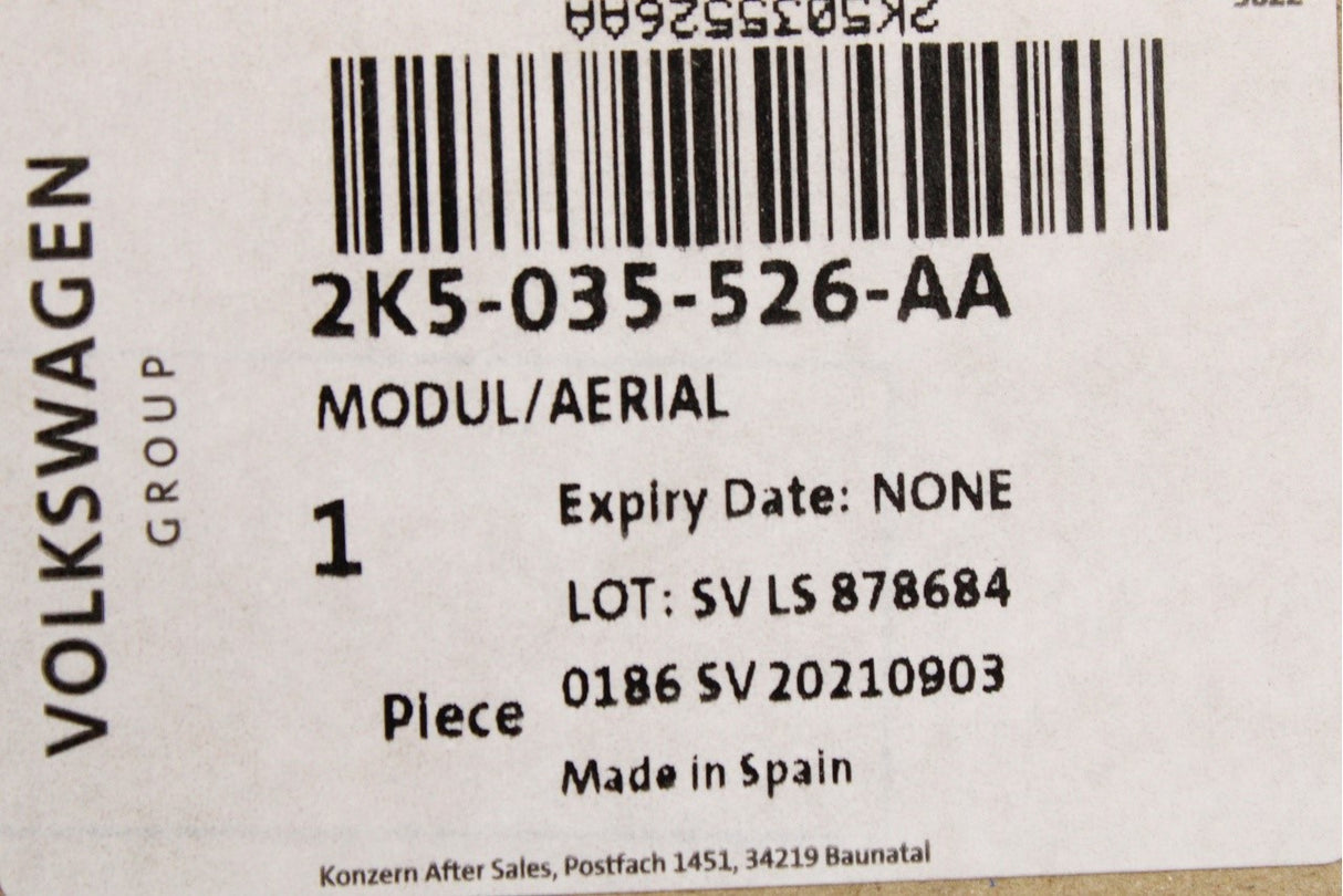 VW Caddy 2016-on wing mirror aerial module 2K5035526AA
