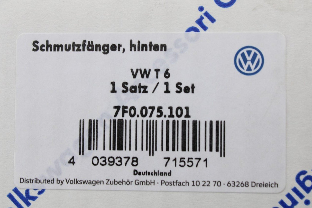 VW Transporter T6 T6.1 Rear mud flaps for tailgate models 7F0075101
