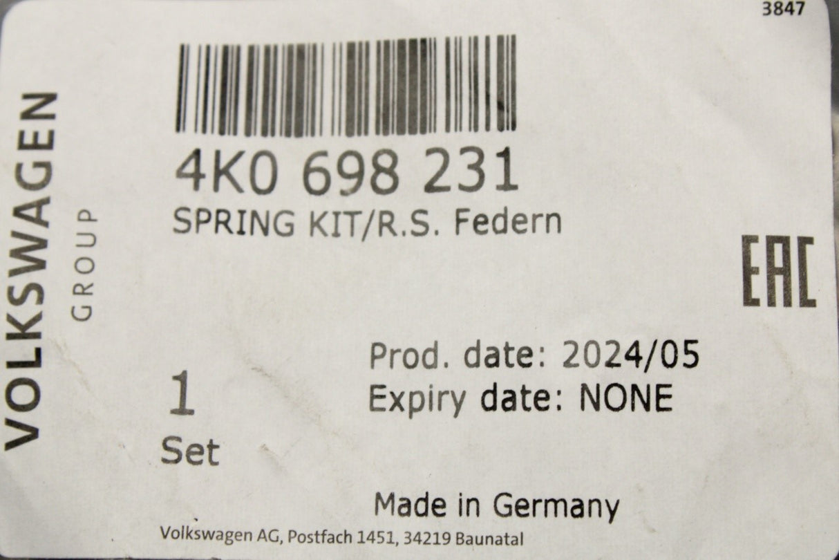 Audi A4 A5 A6 A7 Q5 rear brake pad retaining clip springs 4K0698231