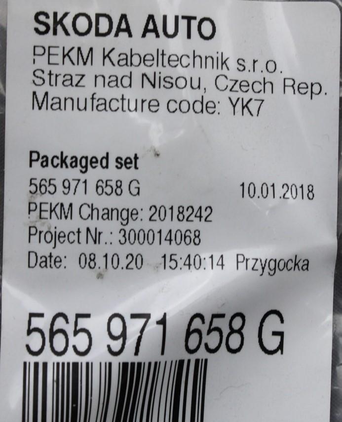 Skoda Kodiaq 2017-on tow bar hitch wiring harness 565971658G