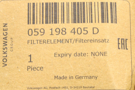 Audi A4 A5 A6 A7 Q5 2016-on oil filter (3.0 TDI) 059198405D