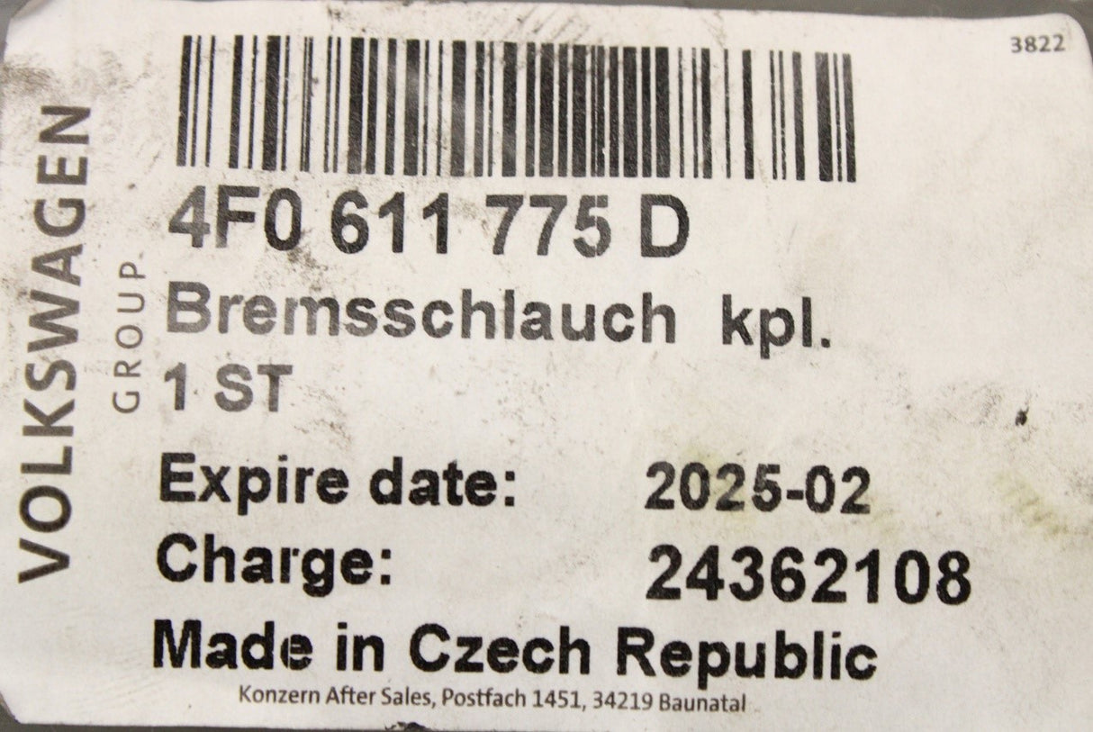 Audi A6 C6 2005-2011 rear brake hose 4F0611775D
