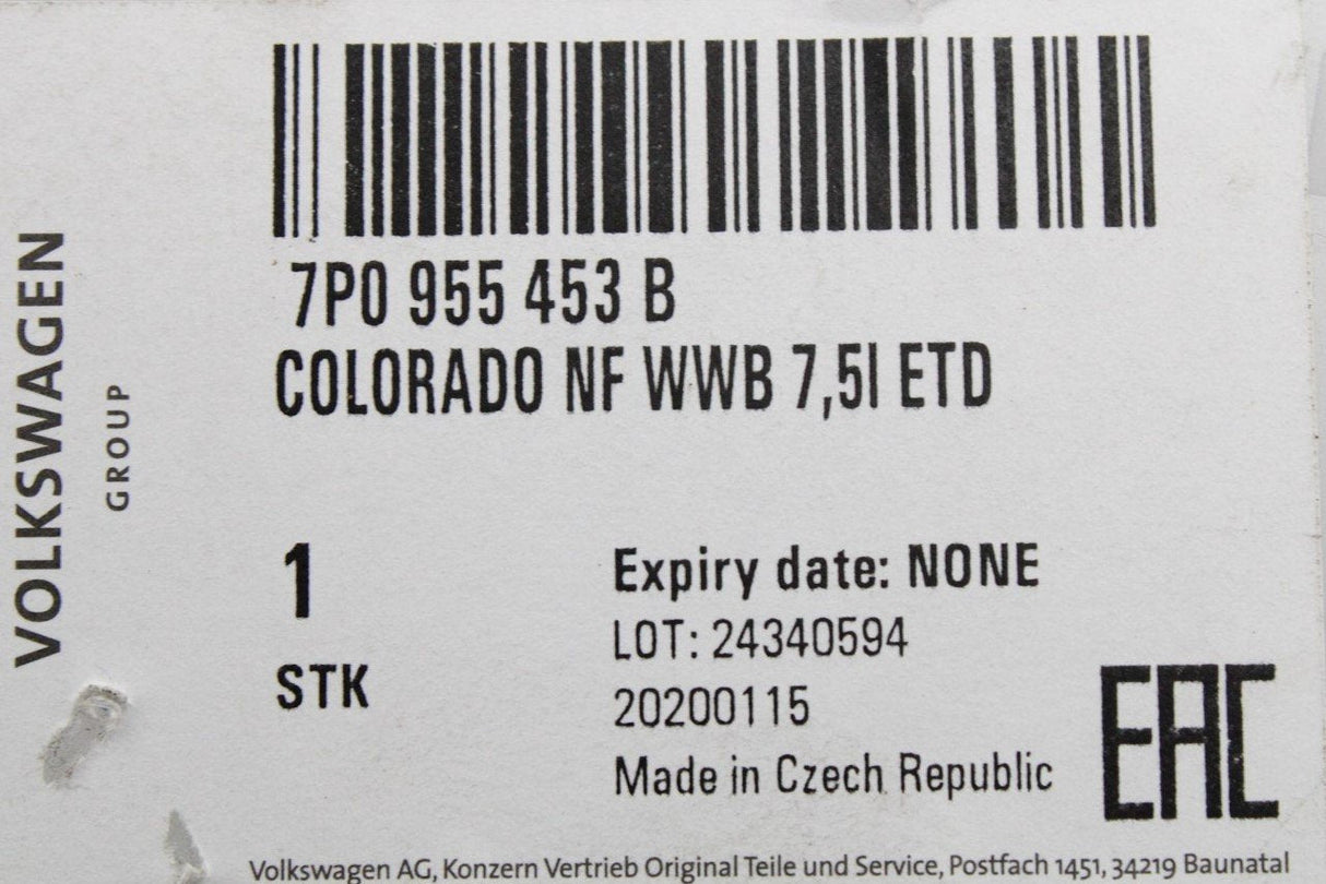 VW Touareg 7P 2011-18 windscreen washer bottle reservoir 7P0955453B