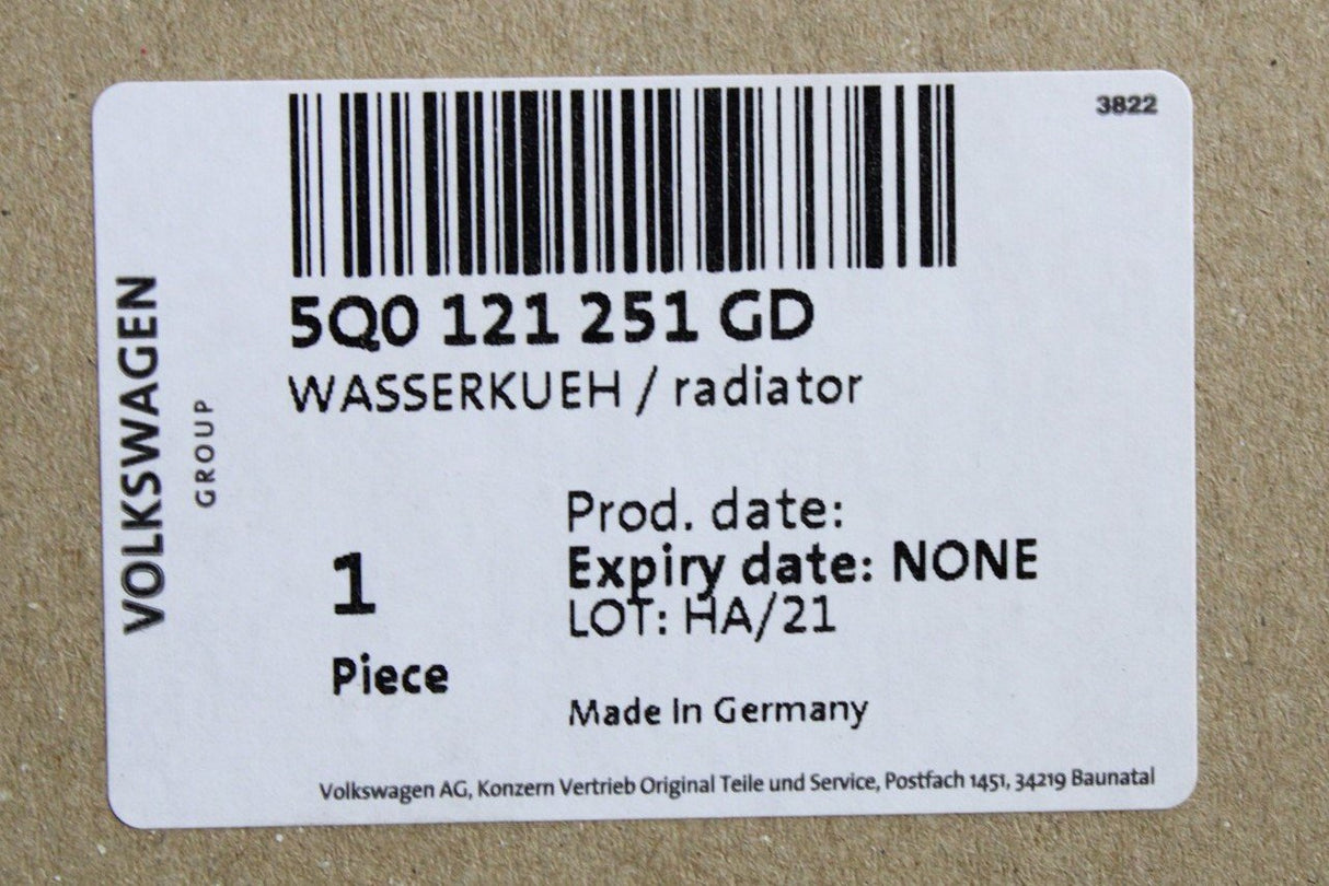 VW Golf Audi Skoda SEAT 2.0 TDI coolant radiator 5Q0121251GD