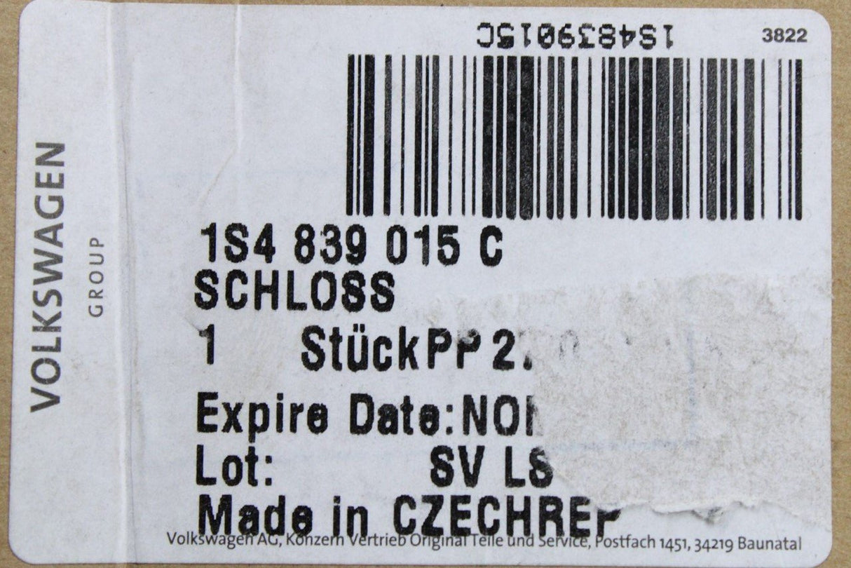VW Up! Skoda Citigo Superb SEAT Mii door lock (rear, left) 1S4839015C