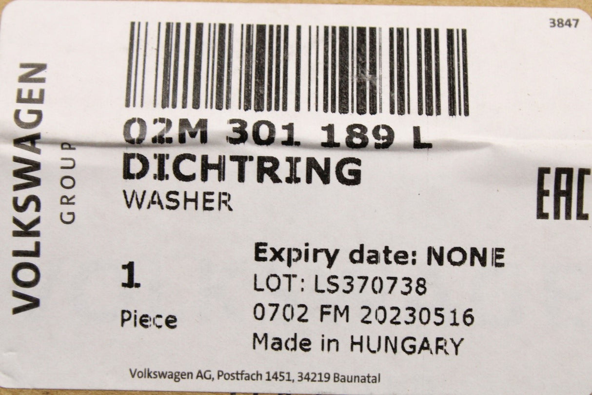 VW Audi Skoda SEAT MQ200 seal ring 60x74.3x8 02M301189L
