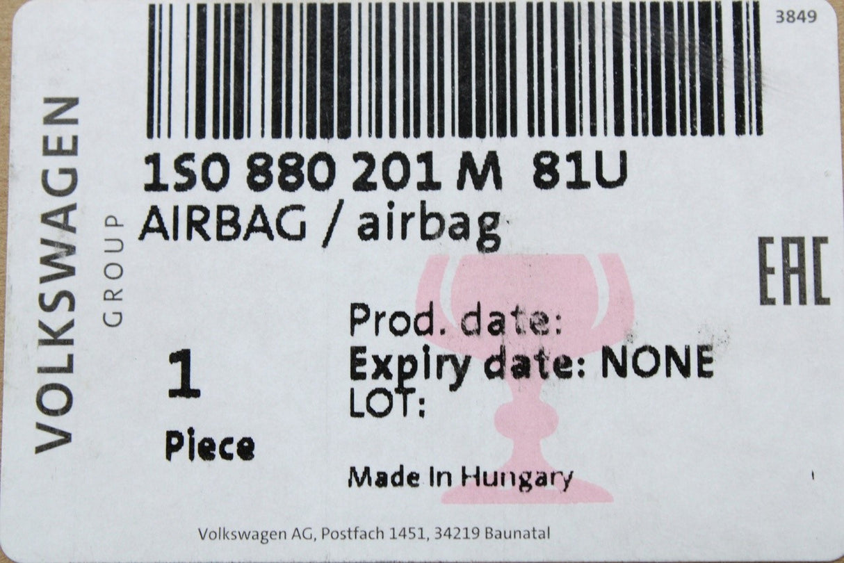 VW Up 2012-2016 sports steering wheel airbag 1S0880201M 81U