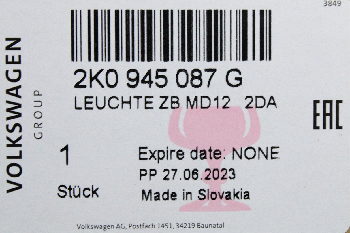 VW Caddy 2K 2011-21 high level brake light (wing door) 2K0945087G