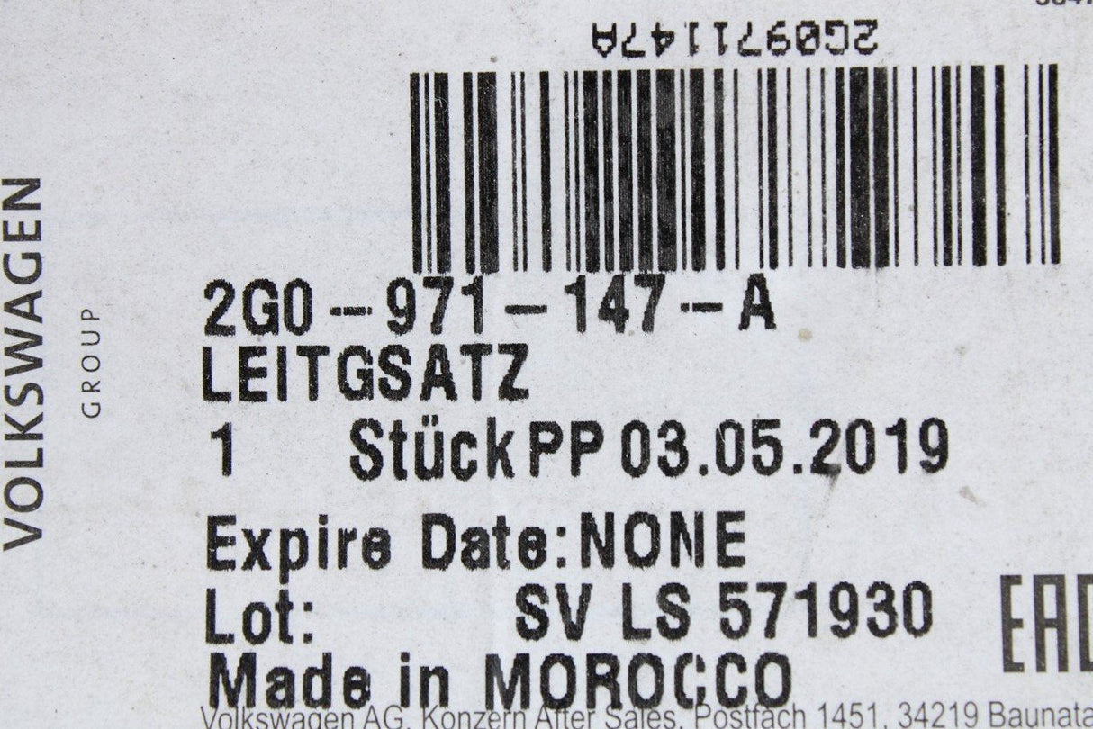 VW Polo AW tailgate rear boot lid wiring harness 2G0971147A