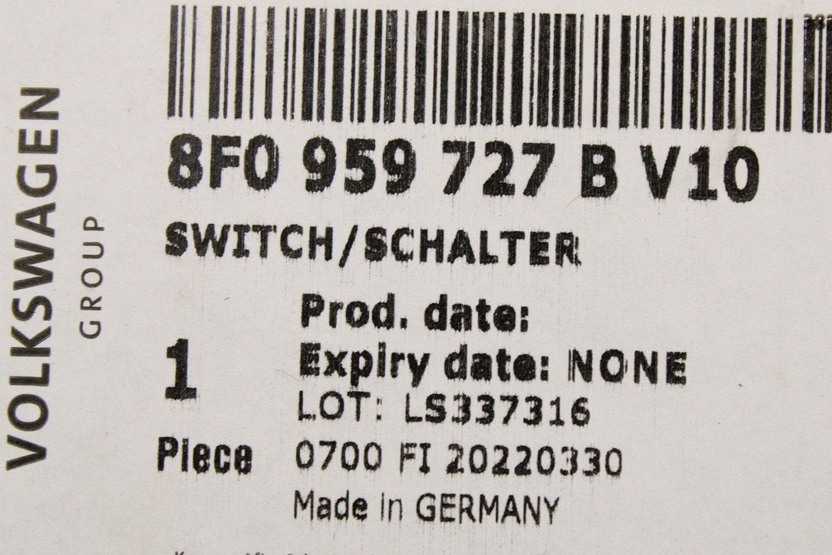 Audi A5 S5 RS5 Cabriolet 10-17 roof switch 8F0959727B V10