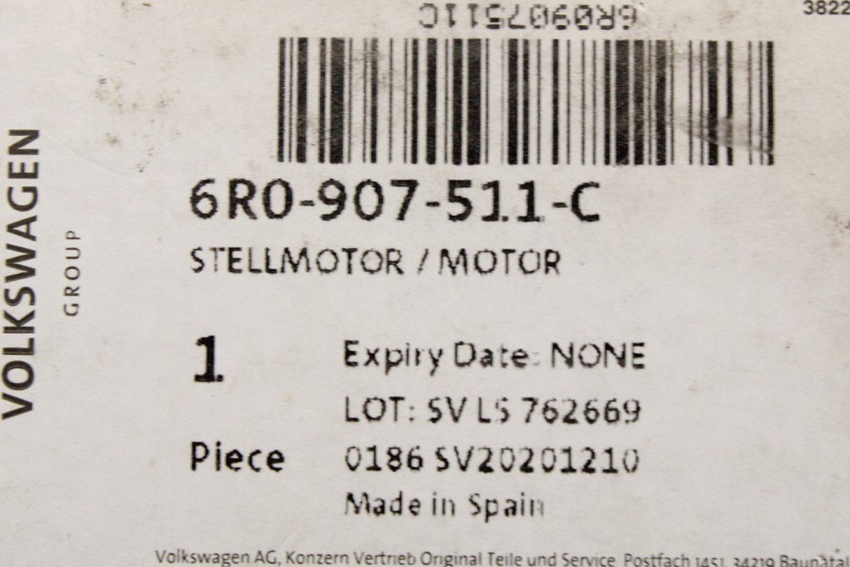 VW Polo 6R Audi A1 Skoda Fabia SEAT heater flap control motor 6R0907511C