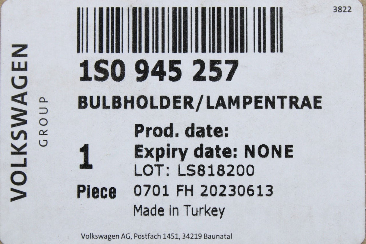 VW Up! 2012-2016 bulb holder (rear left) 1S0945257