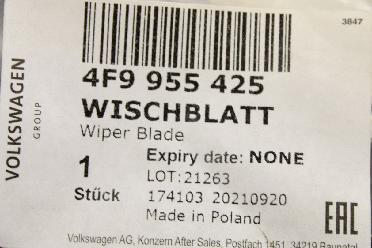 Audi A6 S6 RS6 2005-2011 wiper blade (rear) 4F9955425