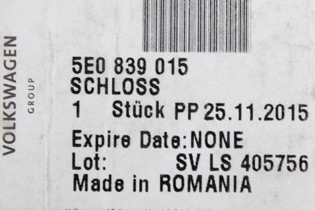 VW Skoda SEAT Passat Octavia door lock latch (rear left) 5E0839015