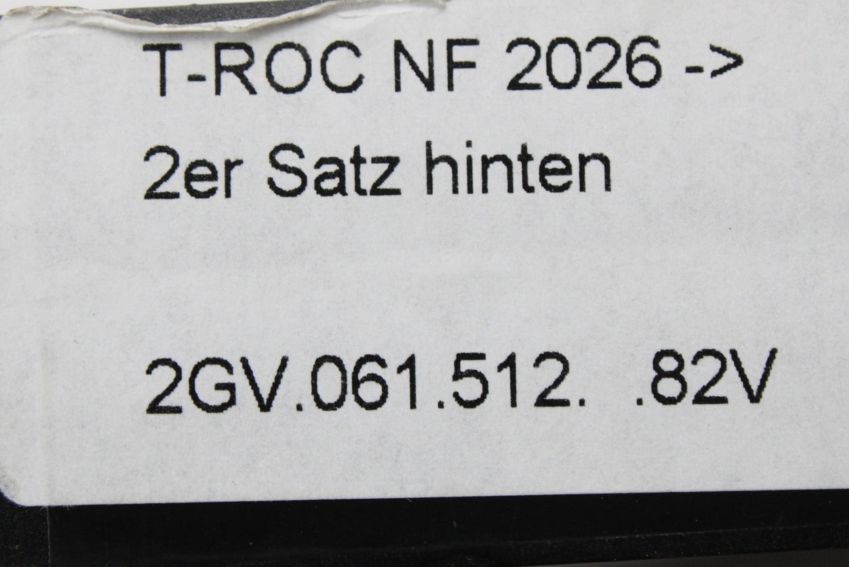 VW T-Roc 2026-on all weather floor mats (rear) 2GV061512 82V