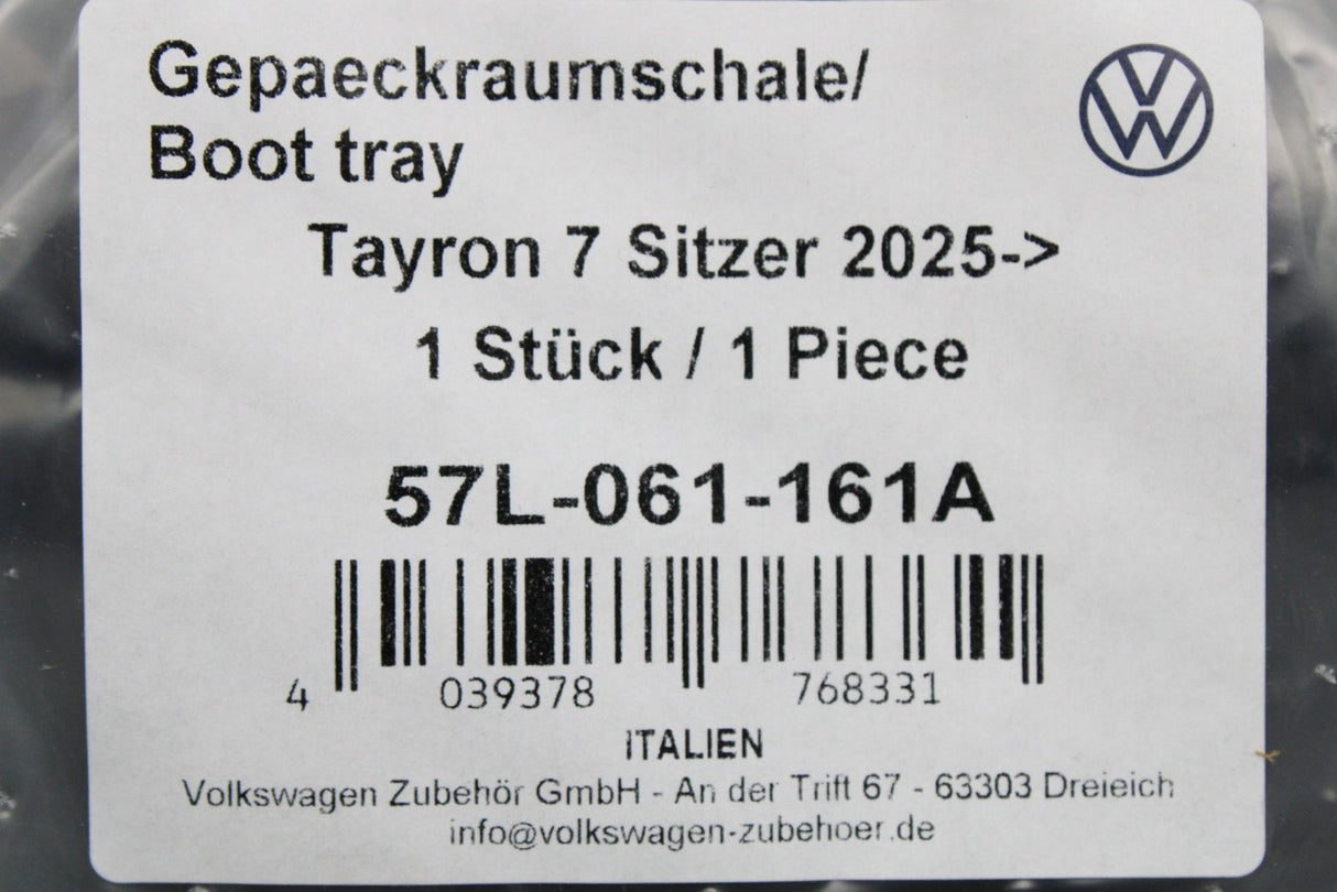 VW Tayron 2025-on boot liner tray (7 seater) 57L061161A